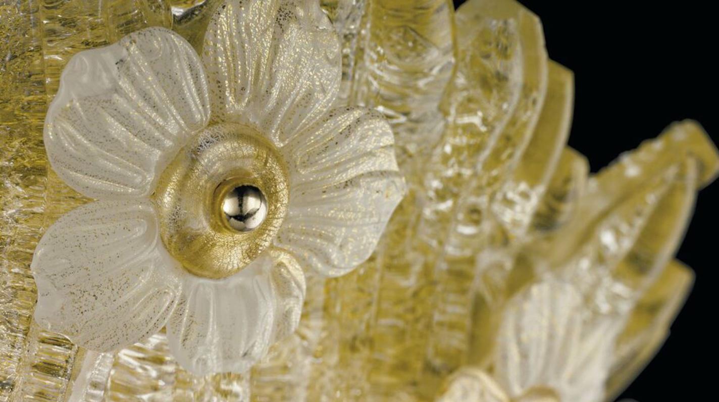 Grand Hotel Deckeneinbauleuchte von Barovier & Toso, Murano, 1980er Jahre (20. Jahrhundert) im Angebot