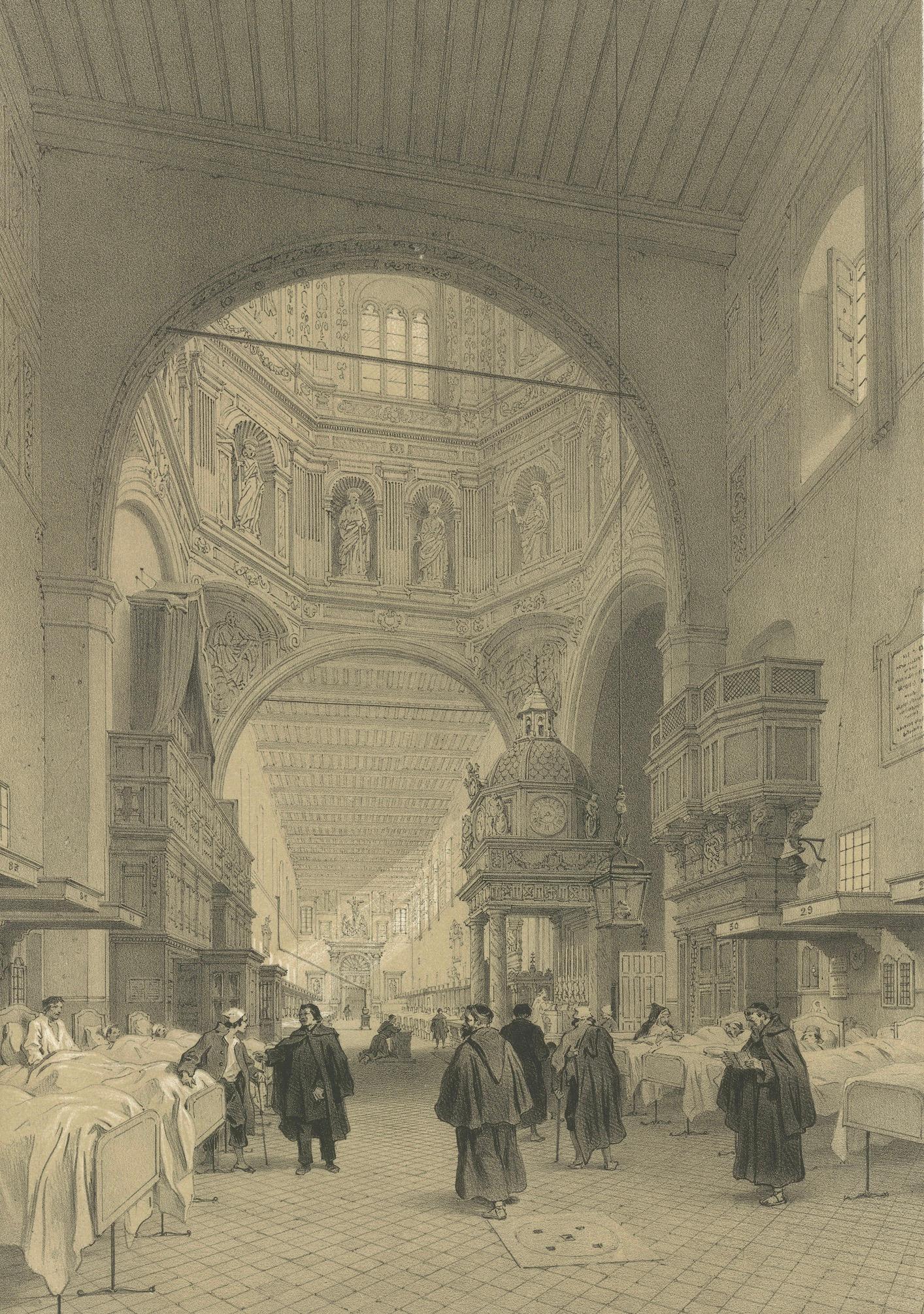 Grand Interior of Santo Spirito Hospital, Rome – Monumental View, 1867