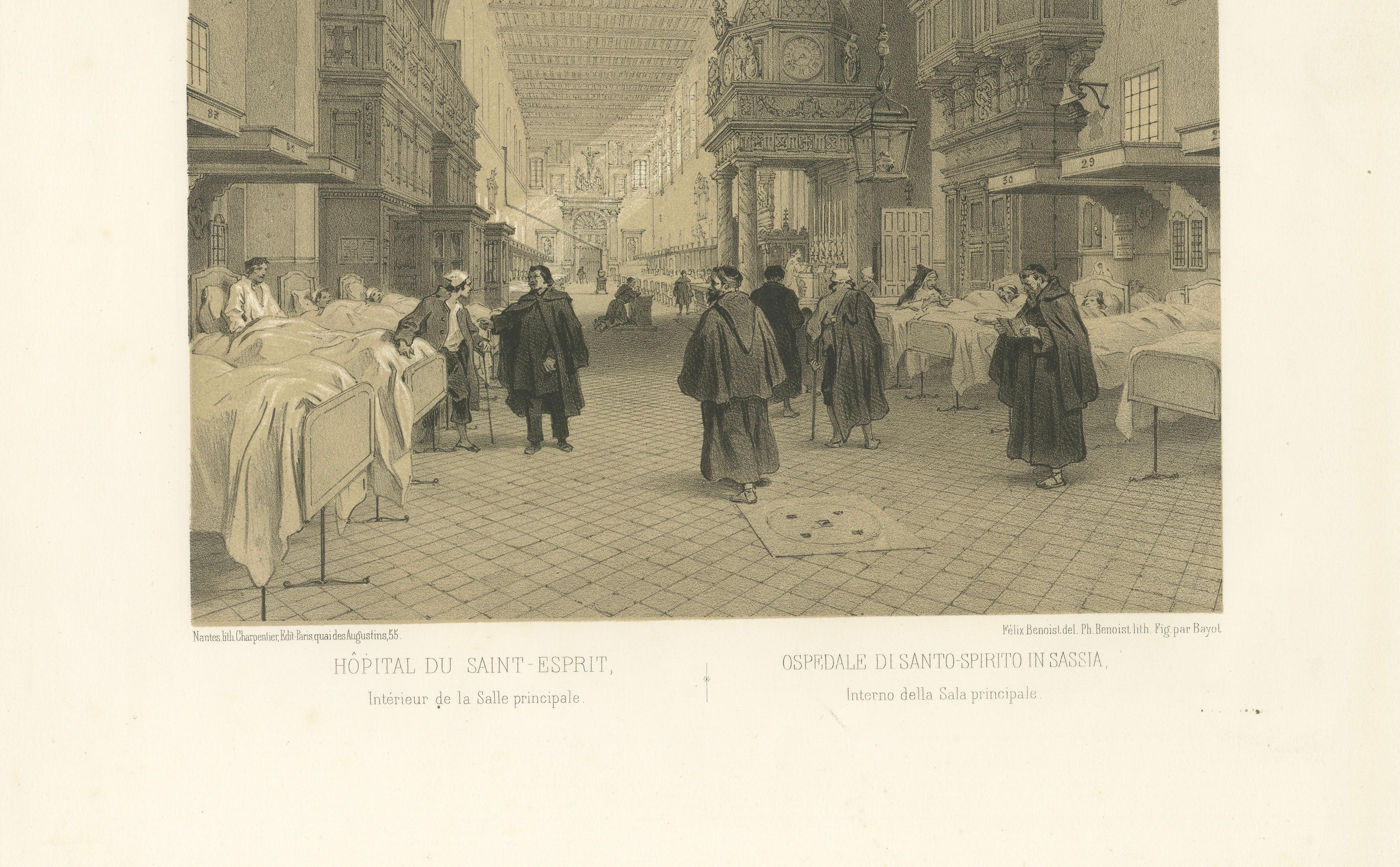 Grand Interior of Santo Spirito Hospital, Rome – Monumental View, 1867