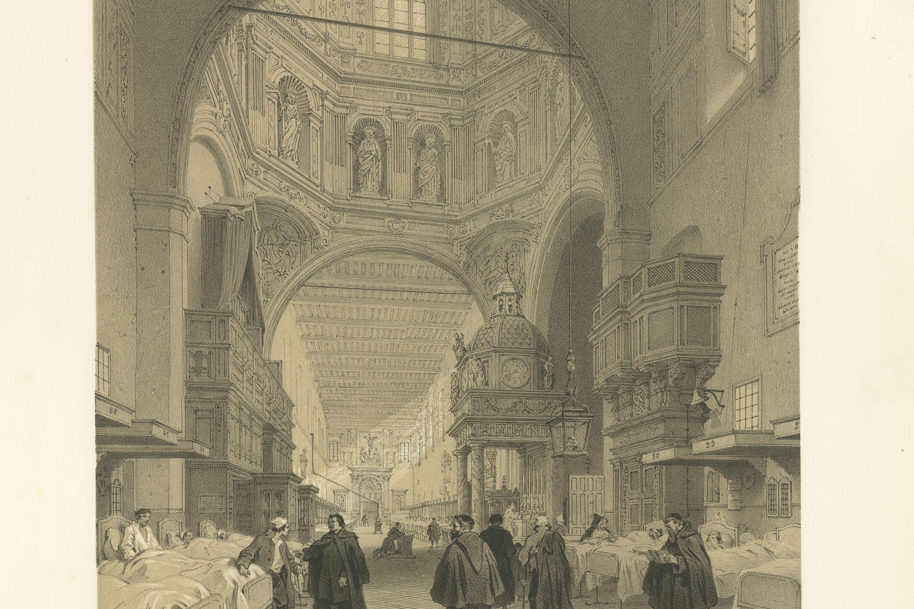Grand Interior of Santo Spirito Hospital, Rome – Monumental View, 1867