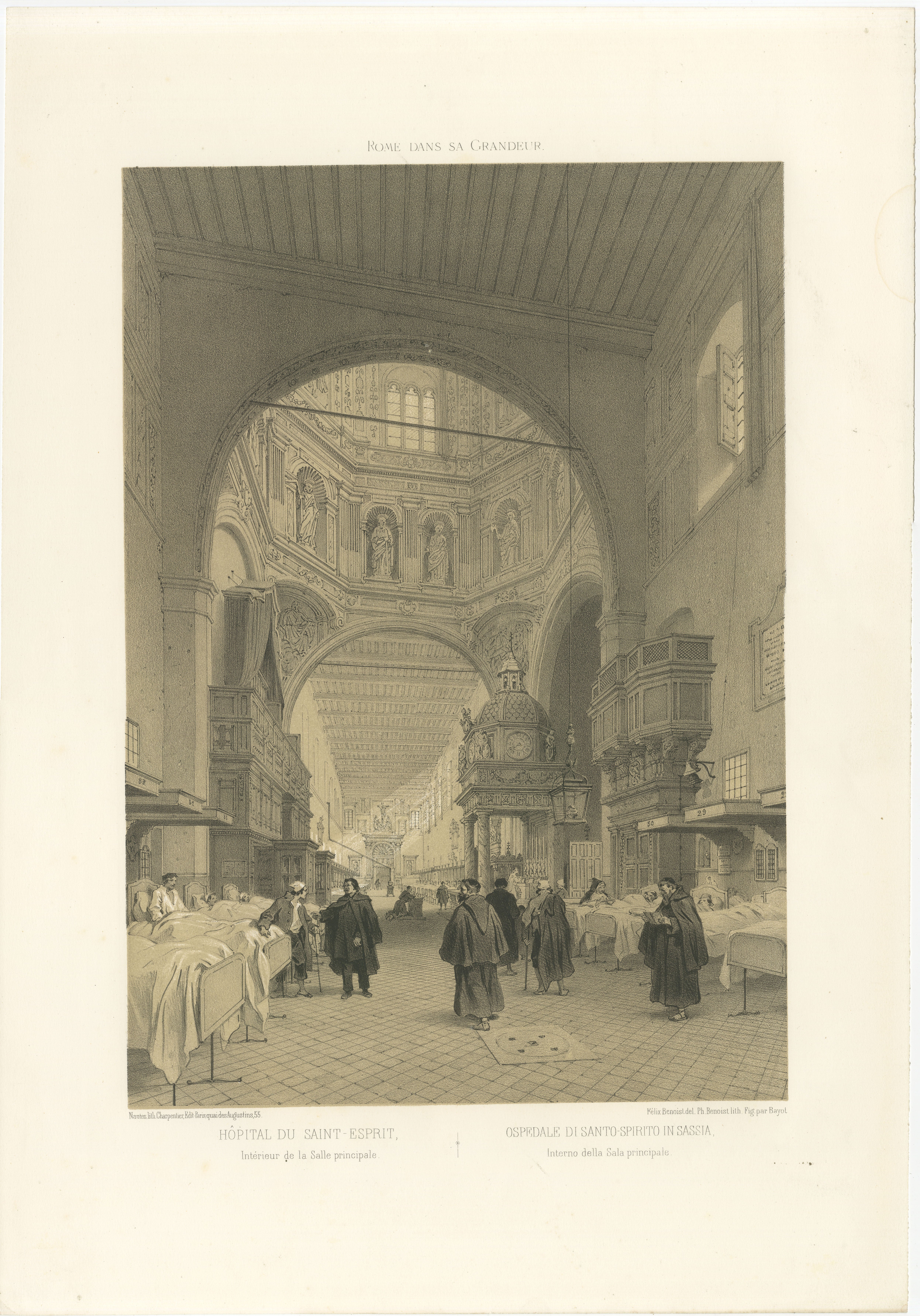 Grand Interior of Santo Spirito Hospital, Rome – Monumental View, 1867