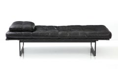 "Grand Italia" Schwarze Lederliege von De Pas, D'urbino, Lomazzi, Italien, 1979