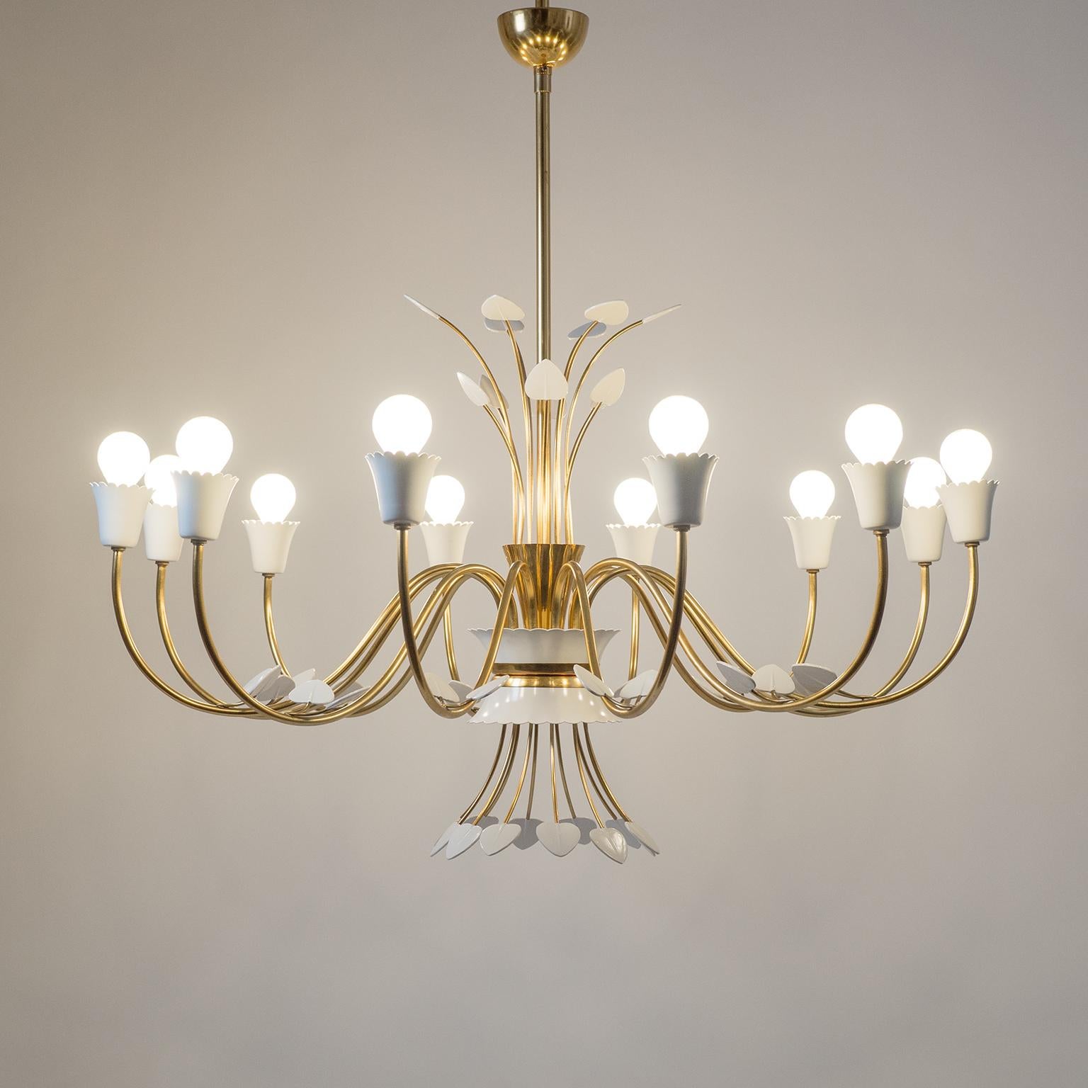 Grand Italian 12-Arm Chandelier, Late 1940s 9