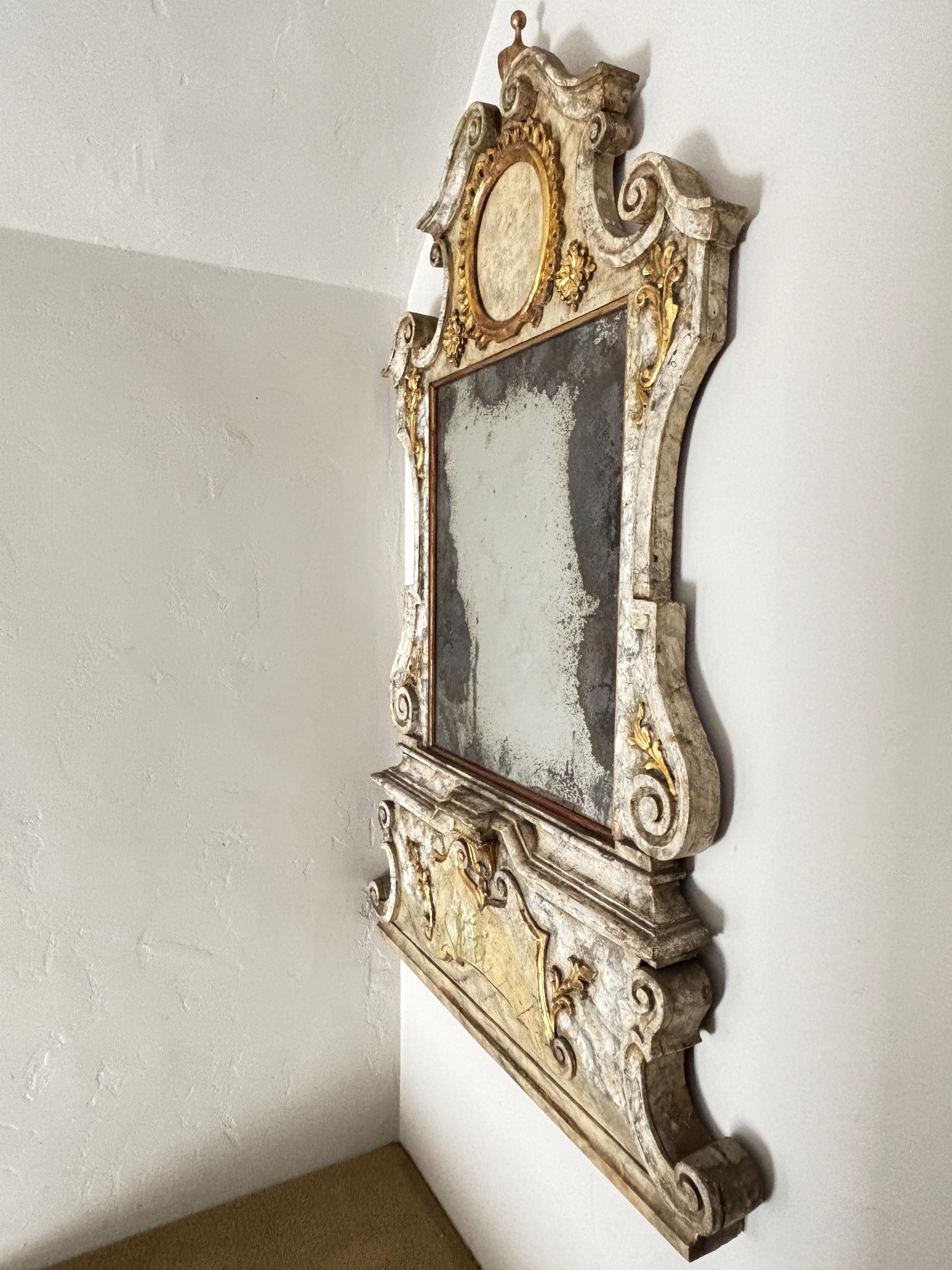 Grand miroir italien baroque, fin 18ème - début 19ème siècle en vente 3
