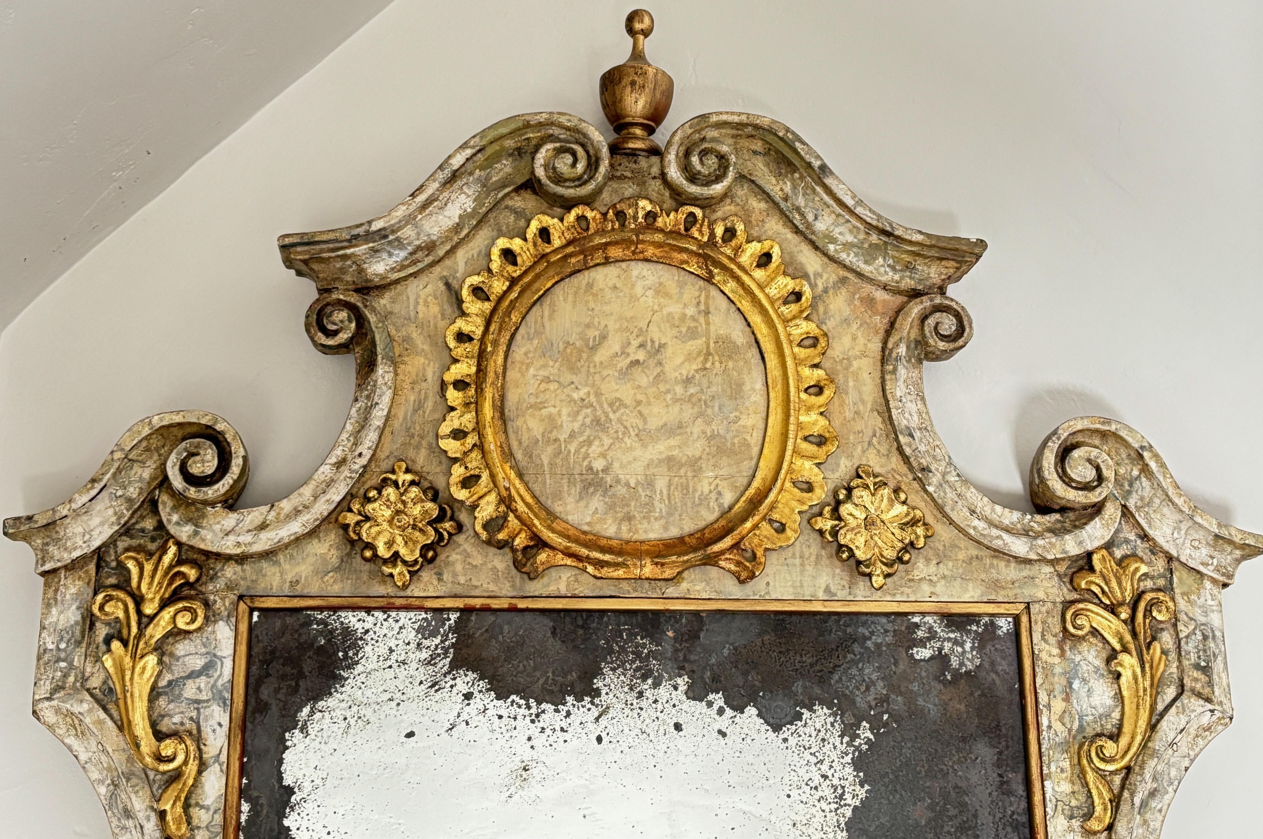 Rococo Grand miroir italien baroque, fin 18ème - début 19ème siècle en vente