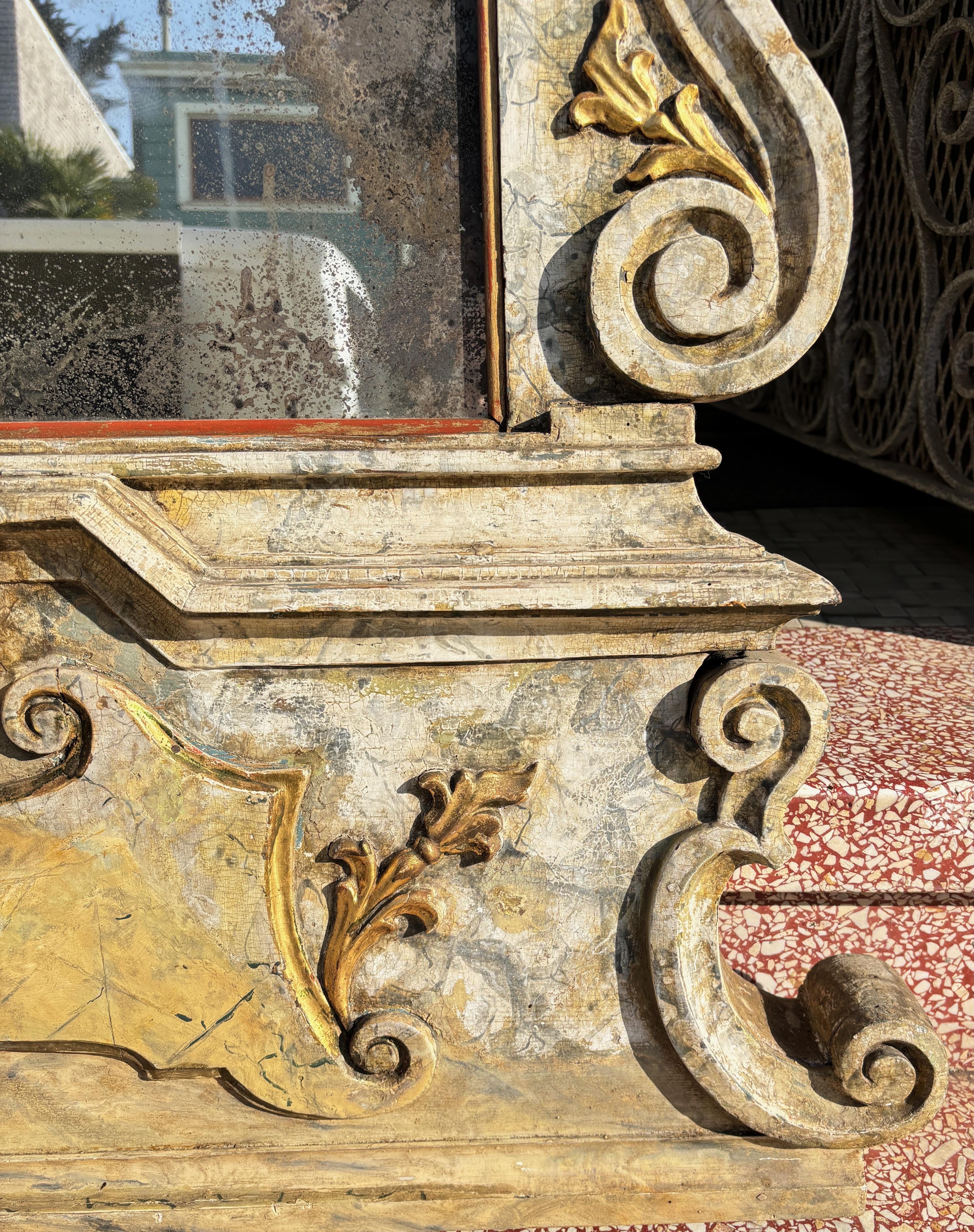 XVIIIe siècle Grand miroir italien baroque, fin 18ème - début 19ème siècle en vente