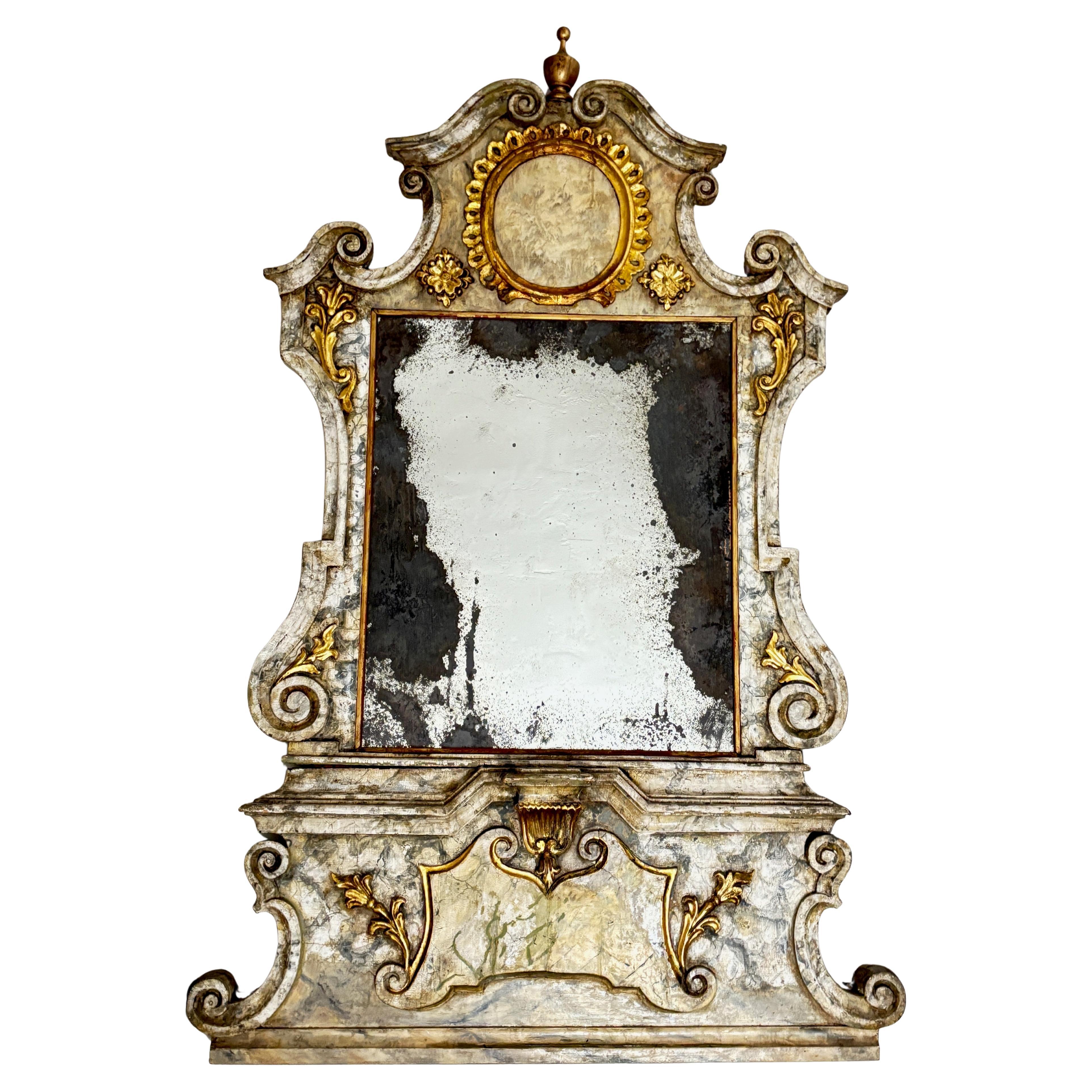 Grand miroir italien baroque, fin 18ème - début 19ème siècle en vente