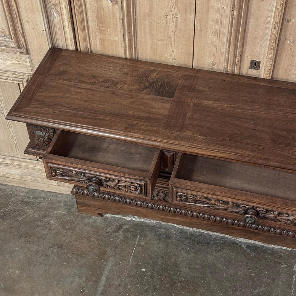 Grand Italian Renaissance Walnut Console ~ Sideboard For Sale 9