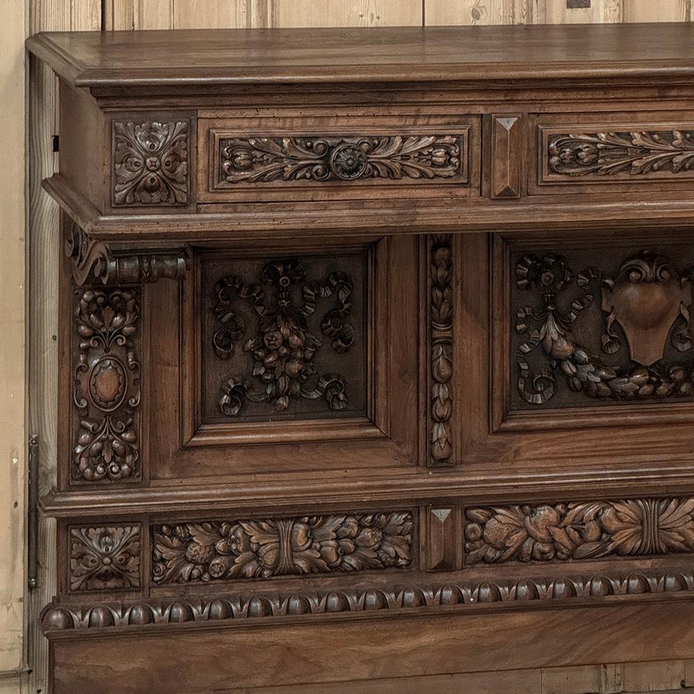Late 19th Century Grand Italian Renaissance Walnut Console ~ Sideboard For Sale