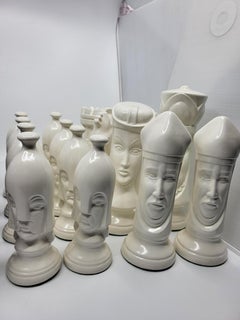 Grand jeu d'échecs Peter Ganine en céramique style gothique 32pièces Vintage