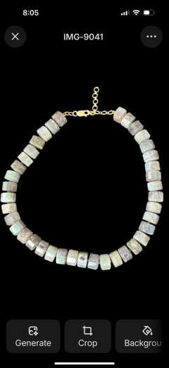 Grand Labradorite & Blue Sapphire Necklace with 14k Gold