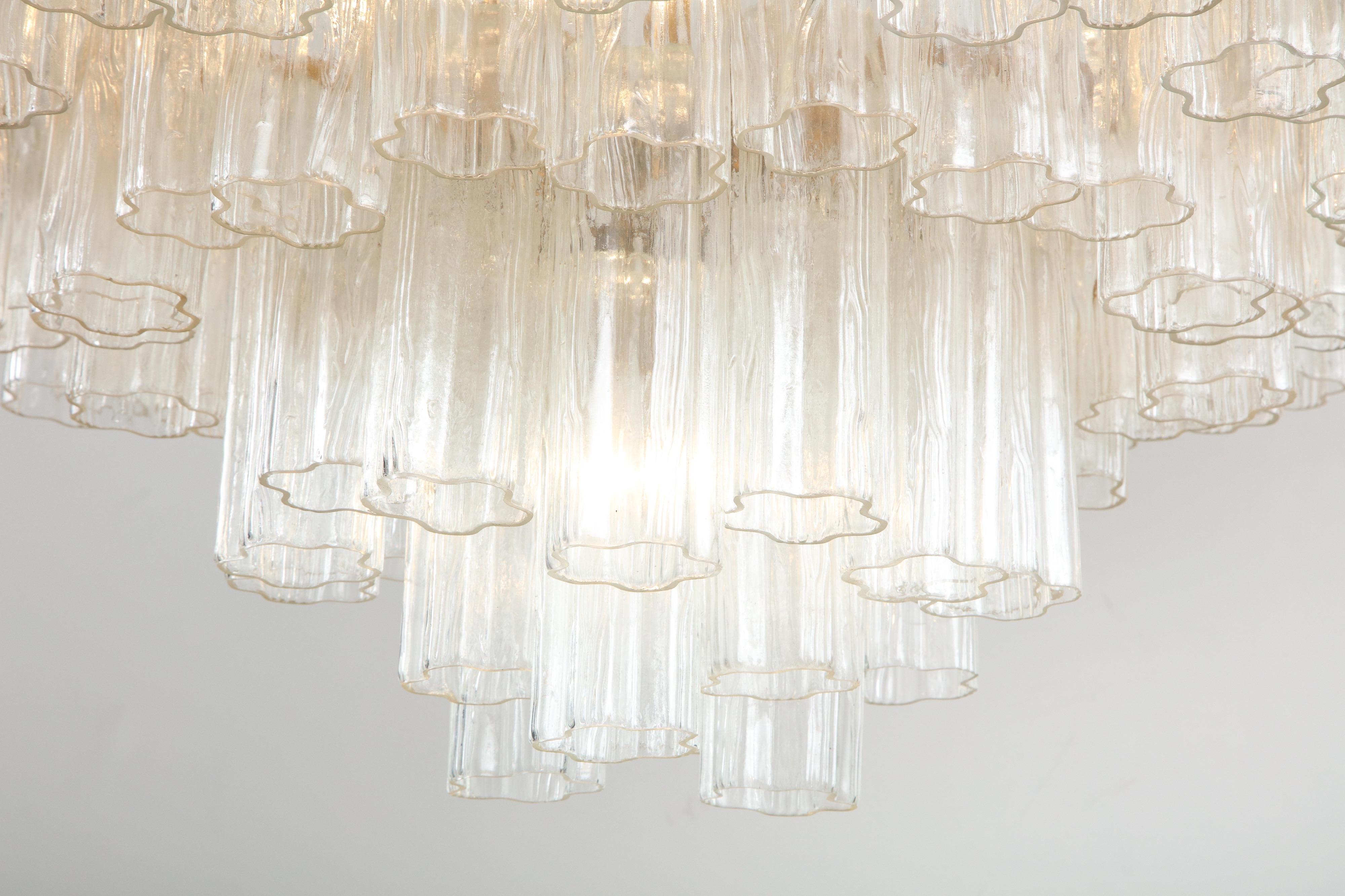 Grand Large Murano Glass 1970s High Style Chandelier  8