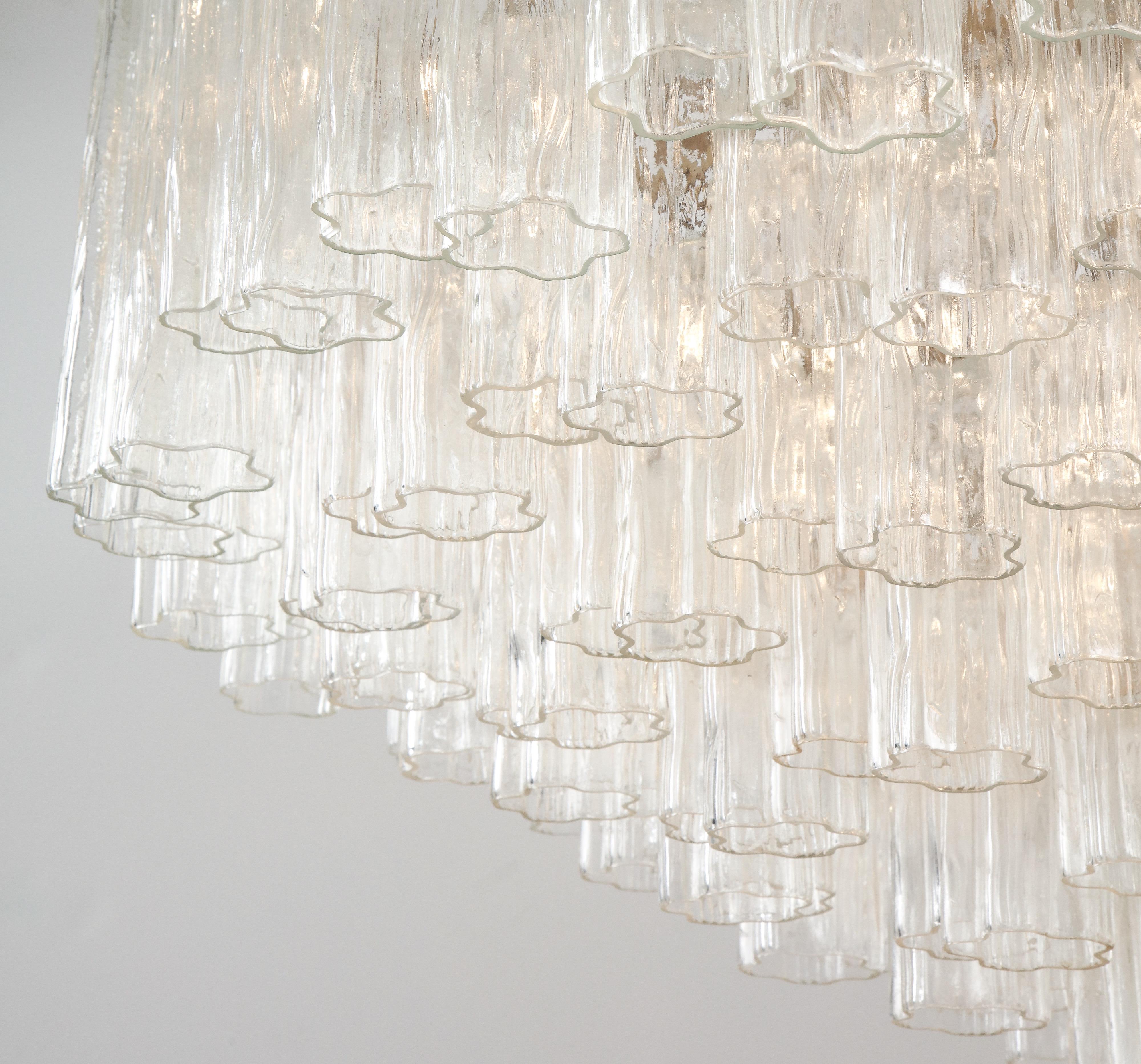 Late 20th Century Grand Large Murano Glass 1970s High Style Chandelier 