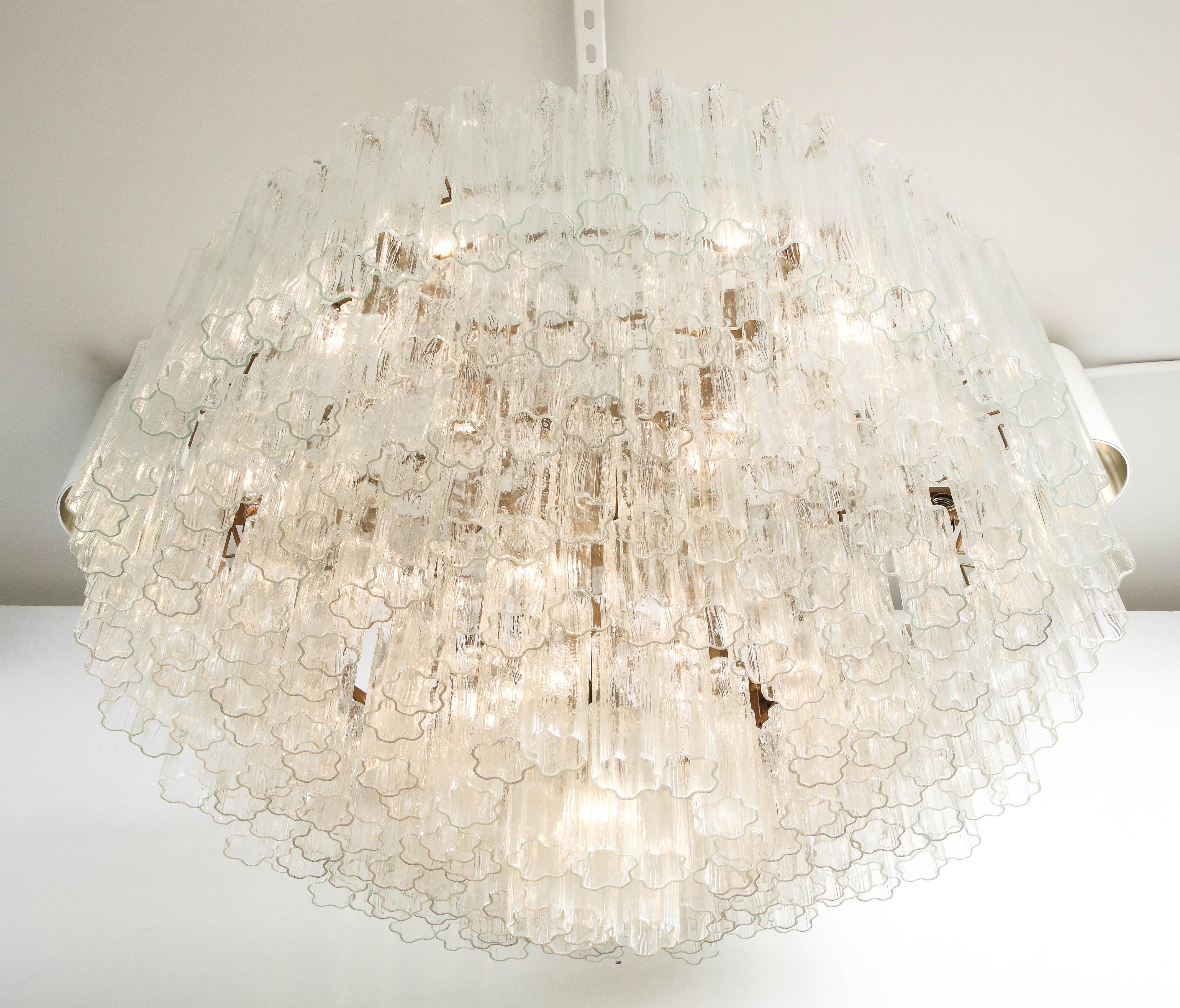 Grand Large Murano Glass 1970s High Style Chandelier  1
