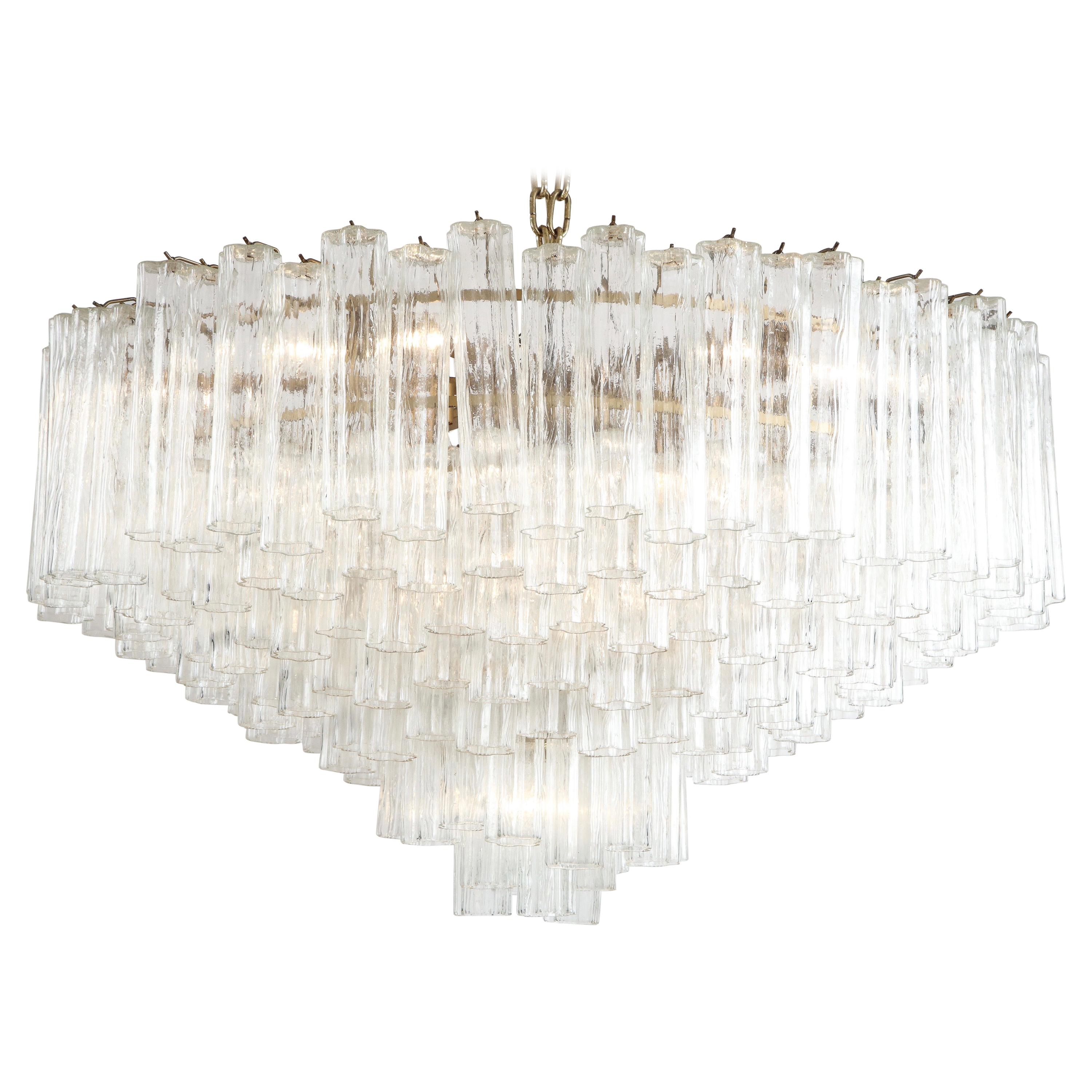 Grand Large Murano Glass 1970s High Style Chandelier 
