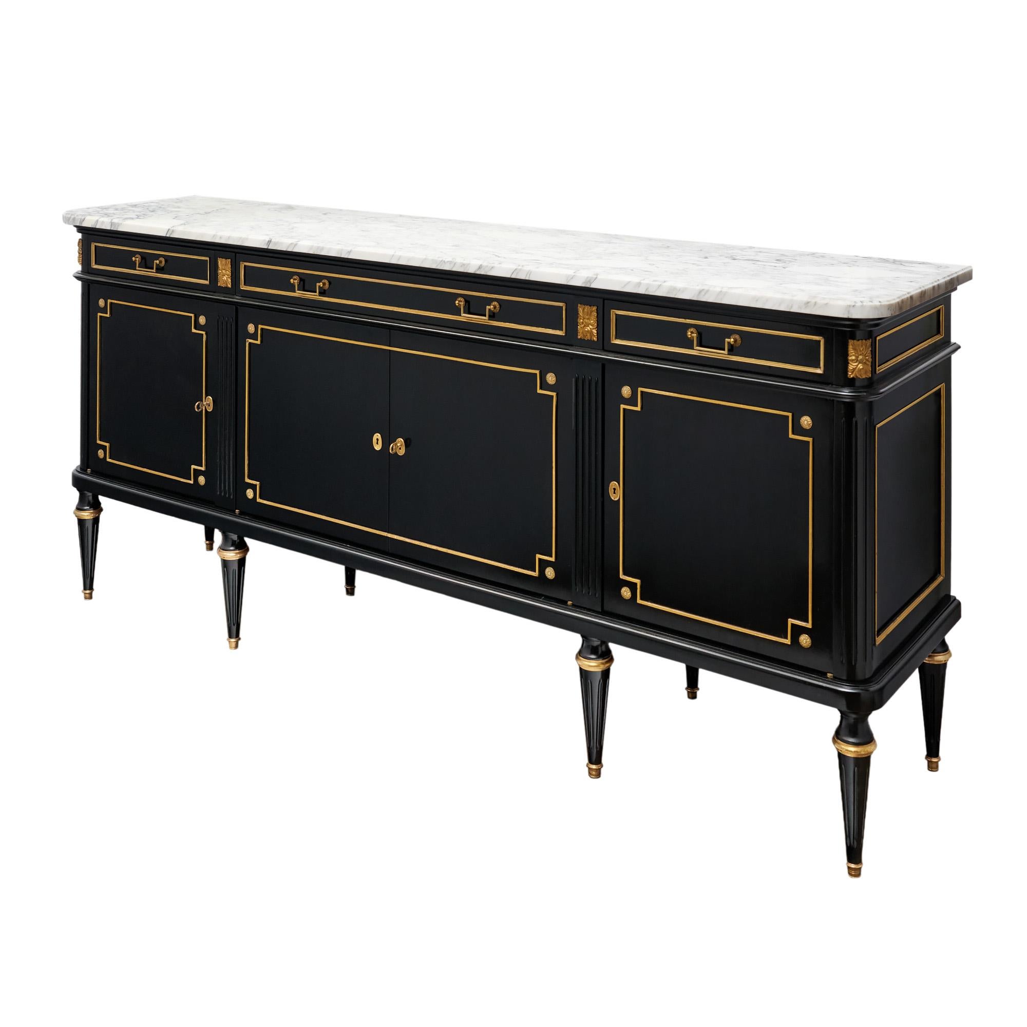 French Grand Louis XVI Ebonized Buffet For Sale