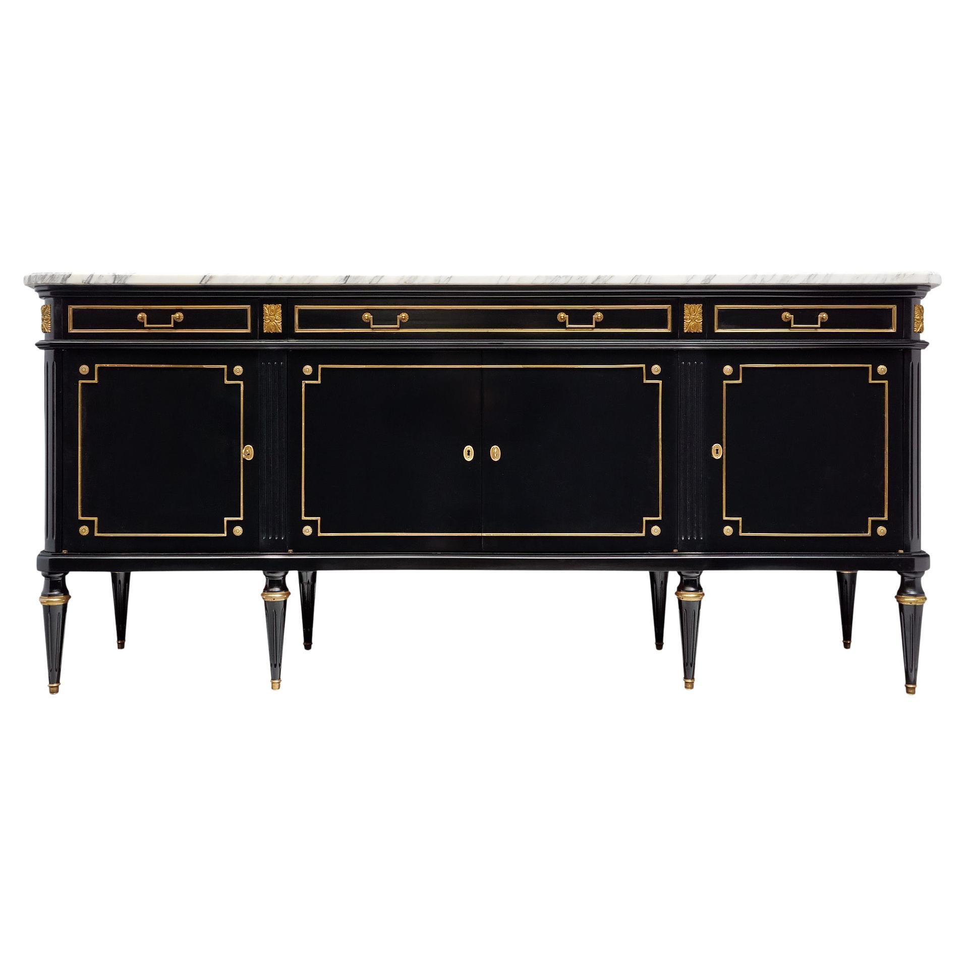 Grand Louis XVI Ebonized Buffet