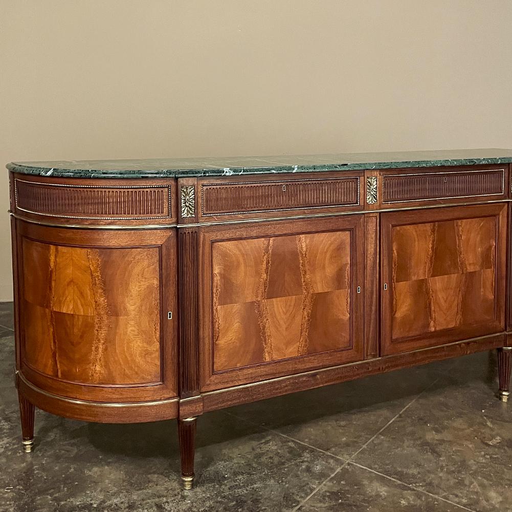 Grand Louis XVI Mahagoni Marmorplatte Buffet ~ Credenza 2