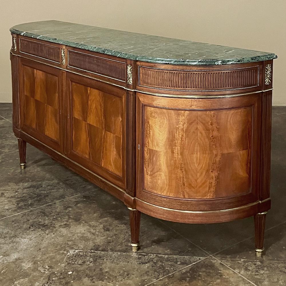 Grand Louis XVI Mahagoni Marmorplatte Buffet ~ Credenza 7