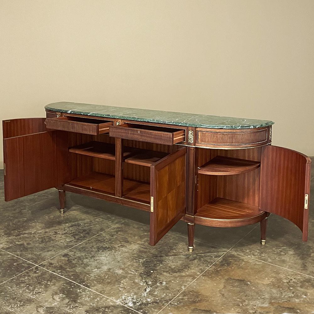 Grand Louis XVI Mahagoni Marmorplatte Buffet ~ Credenza 1