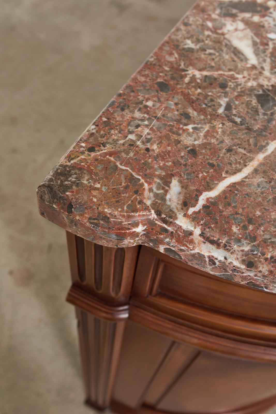 Grand Louis XVI Style Marble Top Mahogany Sideboard Buffet 7
