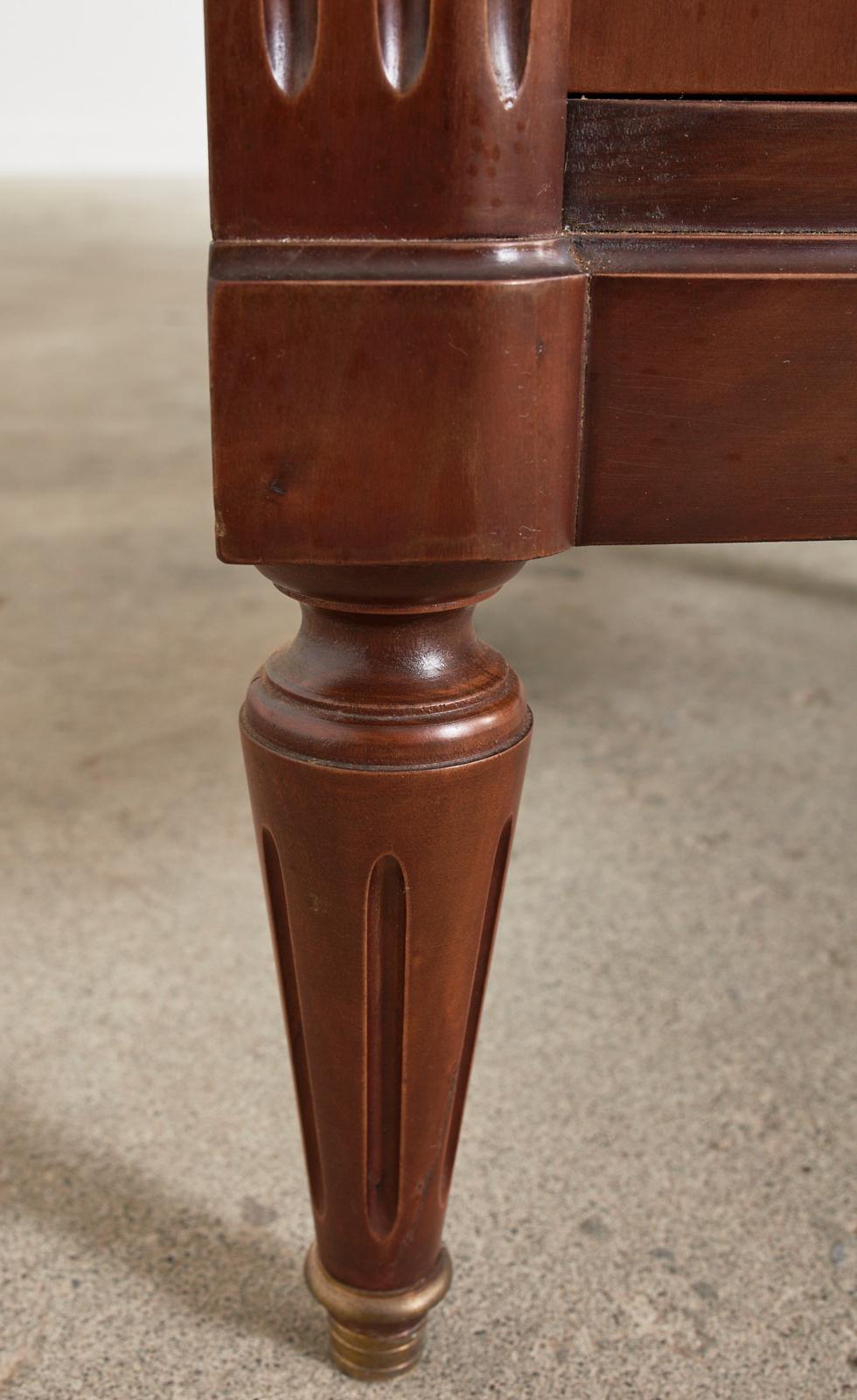 Grand Louis XVI Style Marble Top Mahogany Sideboard Buffet 9