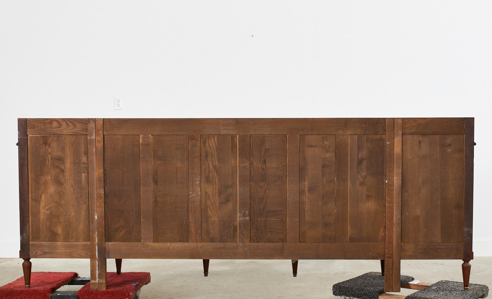 Grand Louis XVI Style Marble Top Mahogany Sideboard Buffet 10