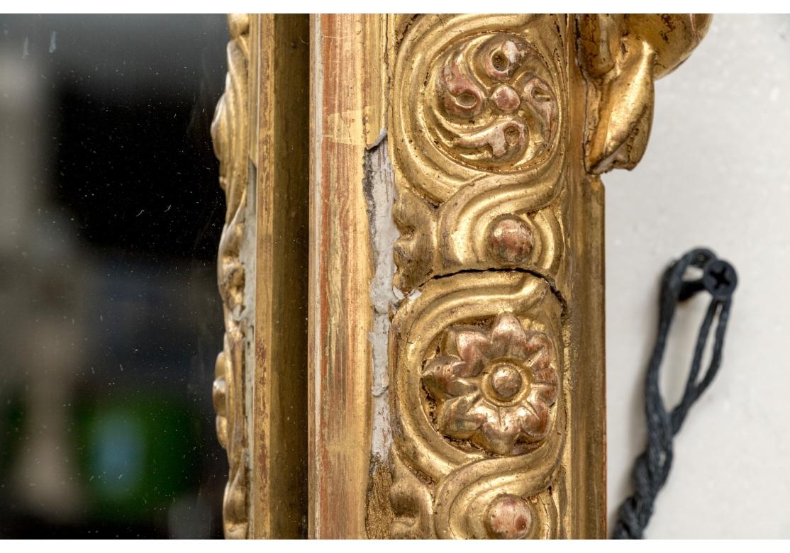 Grand Louis XVI Style Segmented Giltwood Mirror For Sale 6