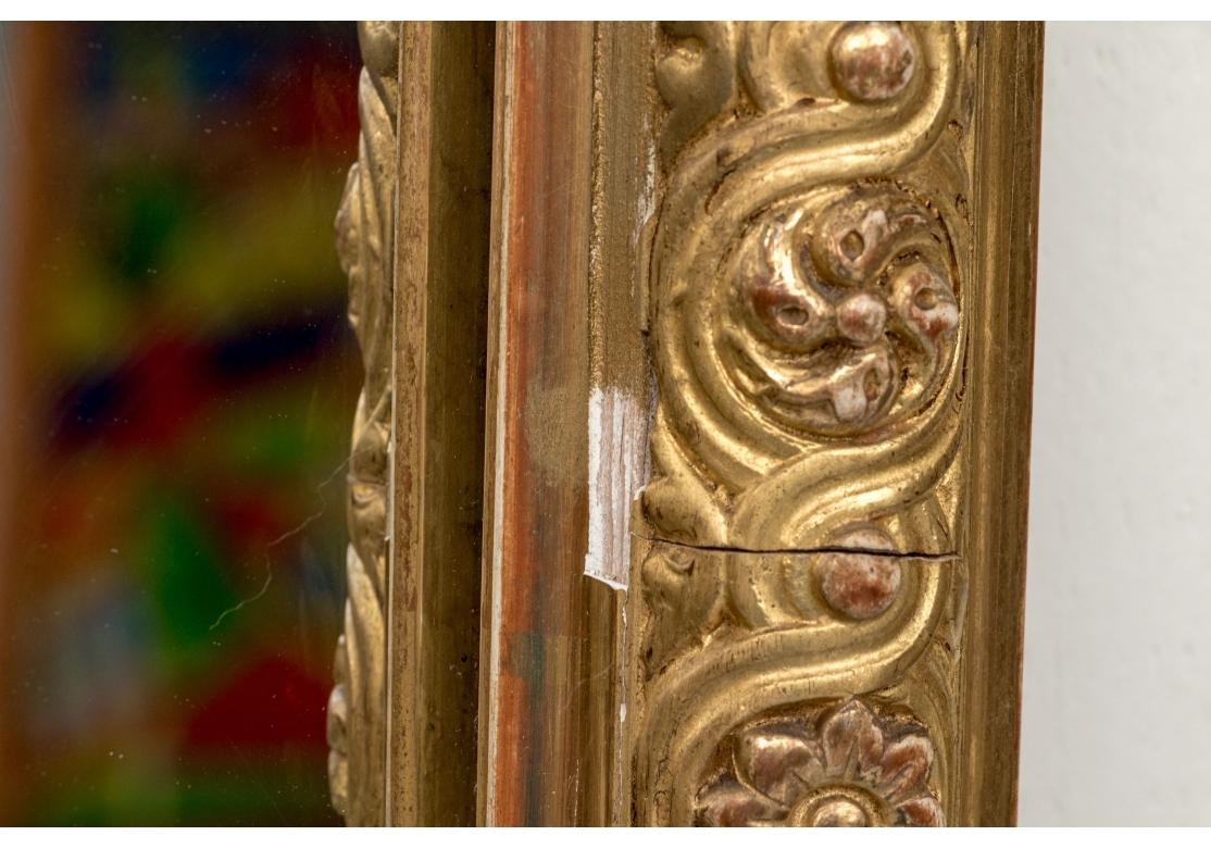 Grand Louis XVI Style Segmented Giltwood Mirror For Sale 9