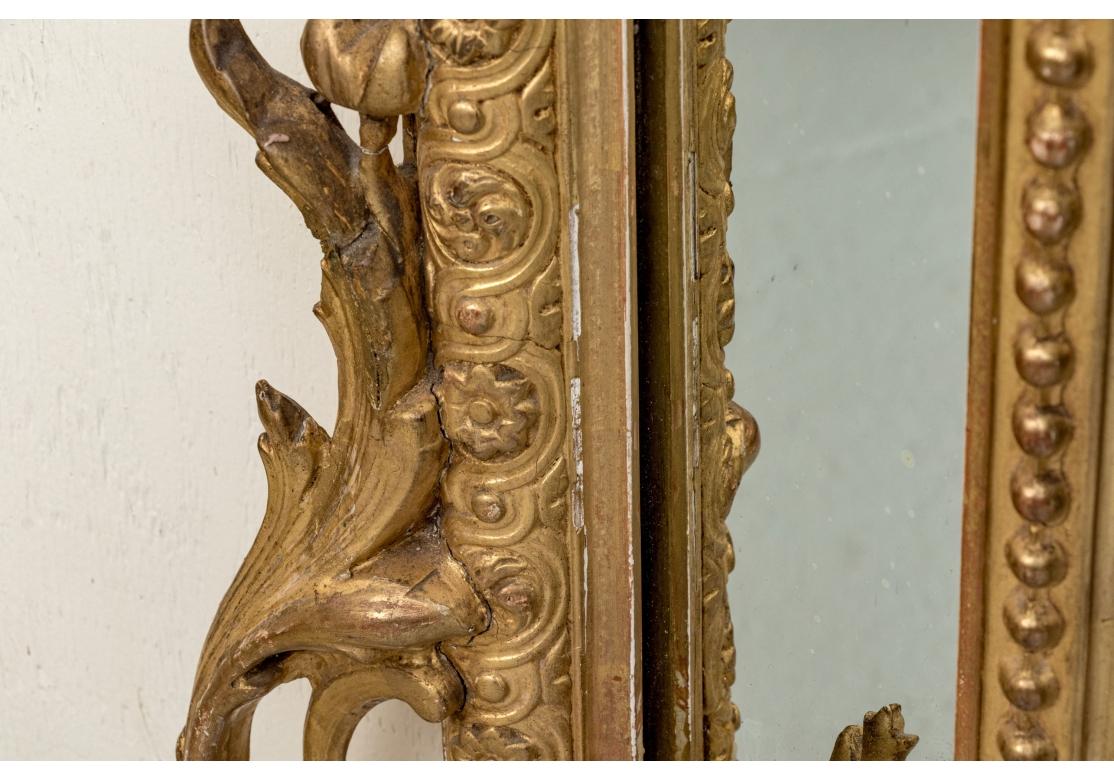 Grand Louis XVI Style Segmented Giltwood Mirror For Sale 10