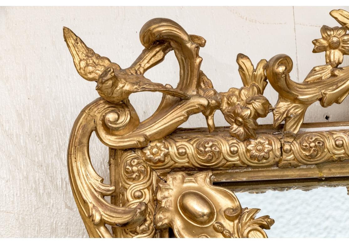 Grand Louis XVI Style Segmented Giltwood Mirror For Sale 11