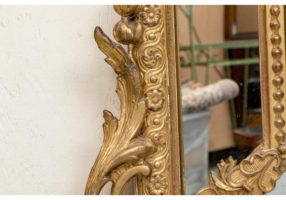 Grand Louis XVI Style Segmented Giltwood Mirror In Fair Condition For Sale In Bridgeport, CT