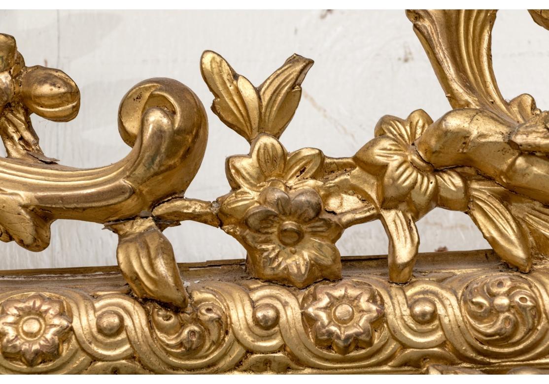 Grand Louis XVI Style Segmented Giltwood Mirror For Sale 4