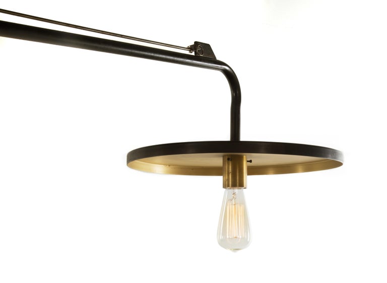 Grand Luminaire 4Arm Light Fixture in Steel and Brass at 1stDibs
