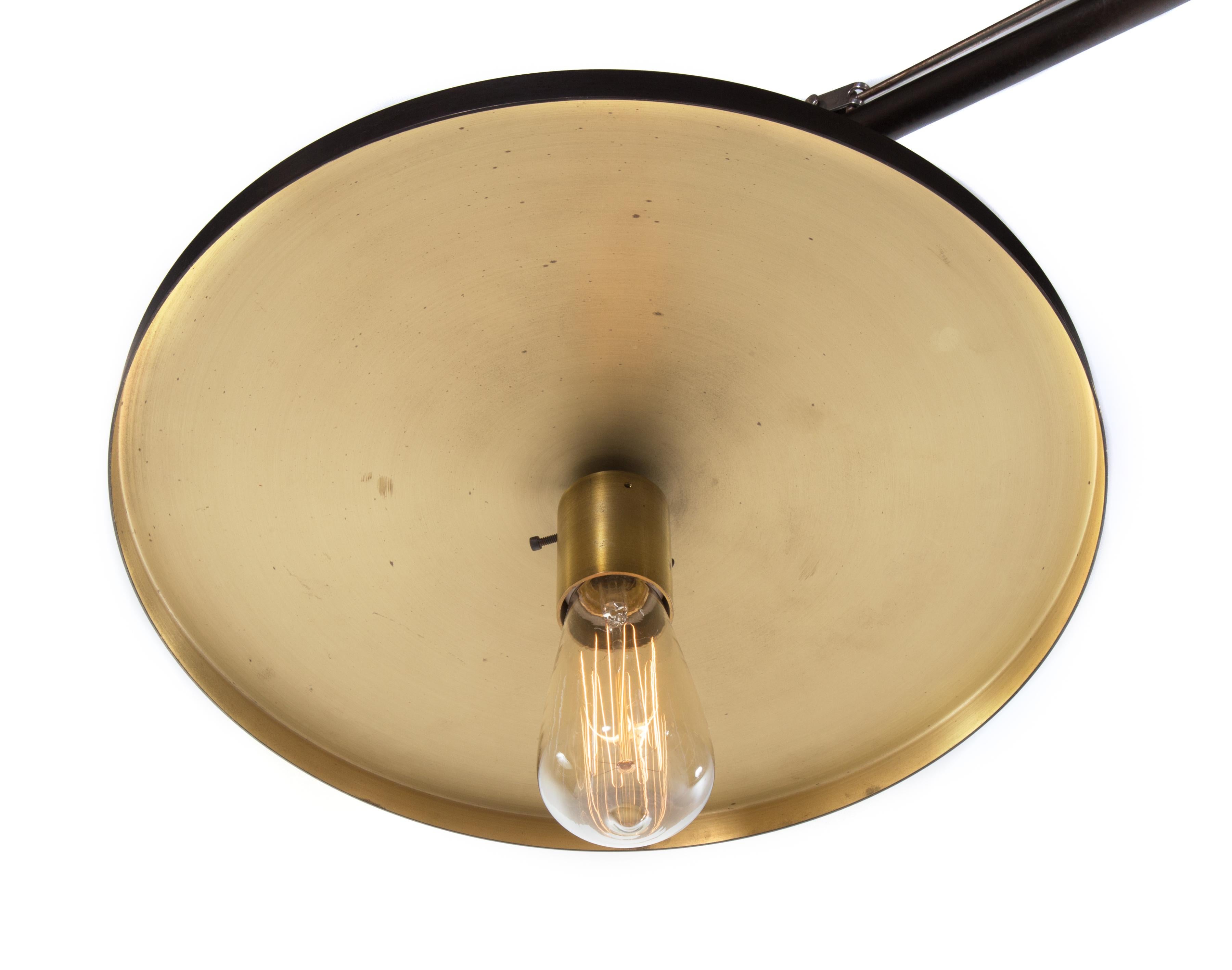 Late 20th Century Grand Luminaire 4-Arm Light Fixture in Steel and Brass