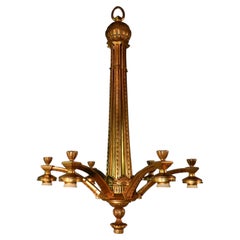 grand lustre art déco en bronze circa 1930
