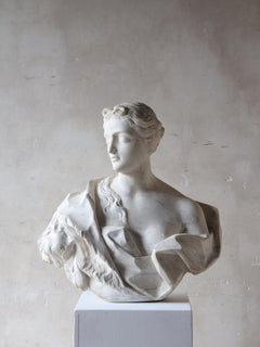 Grand Marble Bust of Omphale with Hercules' Lion Skin – Amsterdam, c. 1740