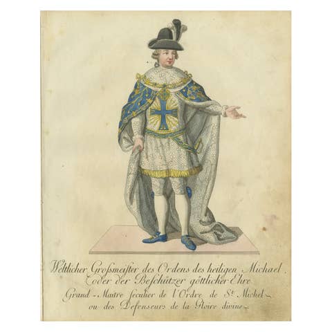 Grand Master of the Order of St. Michael in Ceremonial Attire, 1791 Engraving