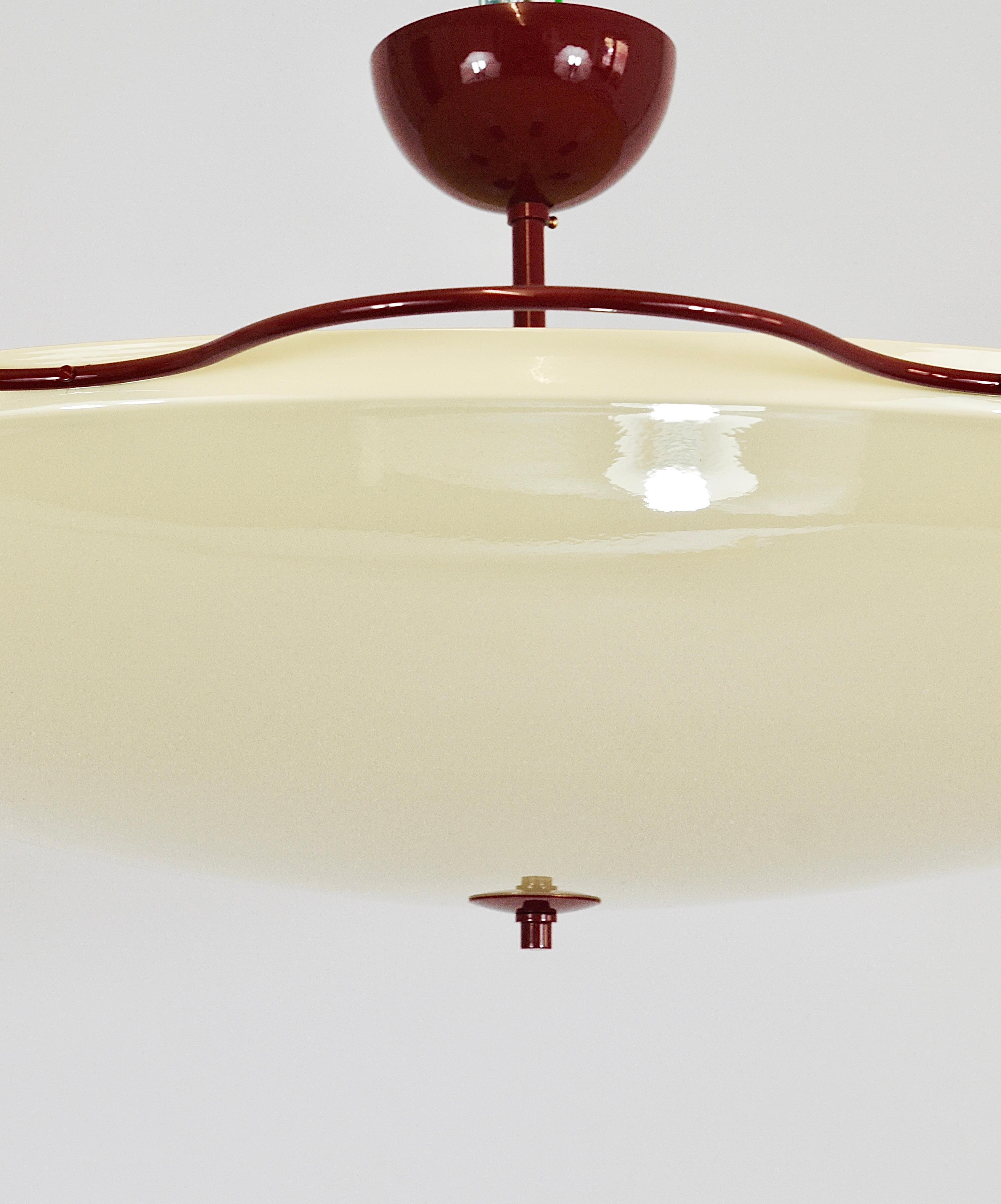 Lámpara de techo empotrable Grand Mid-Century Flush Mount Uplight de Filmcasino Vienna, años 50 7