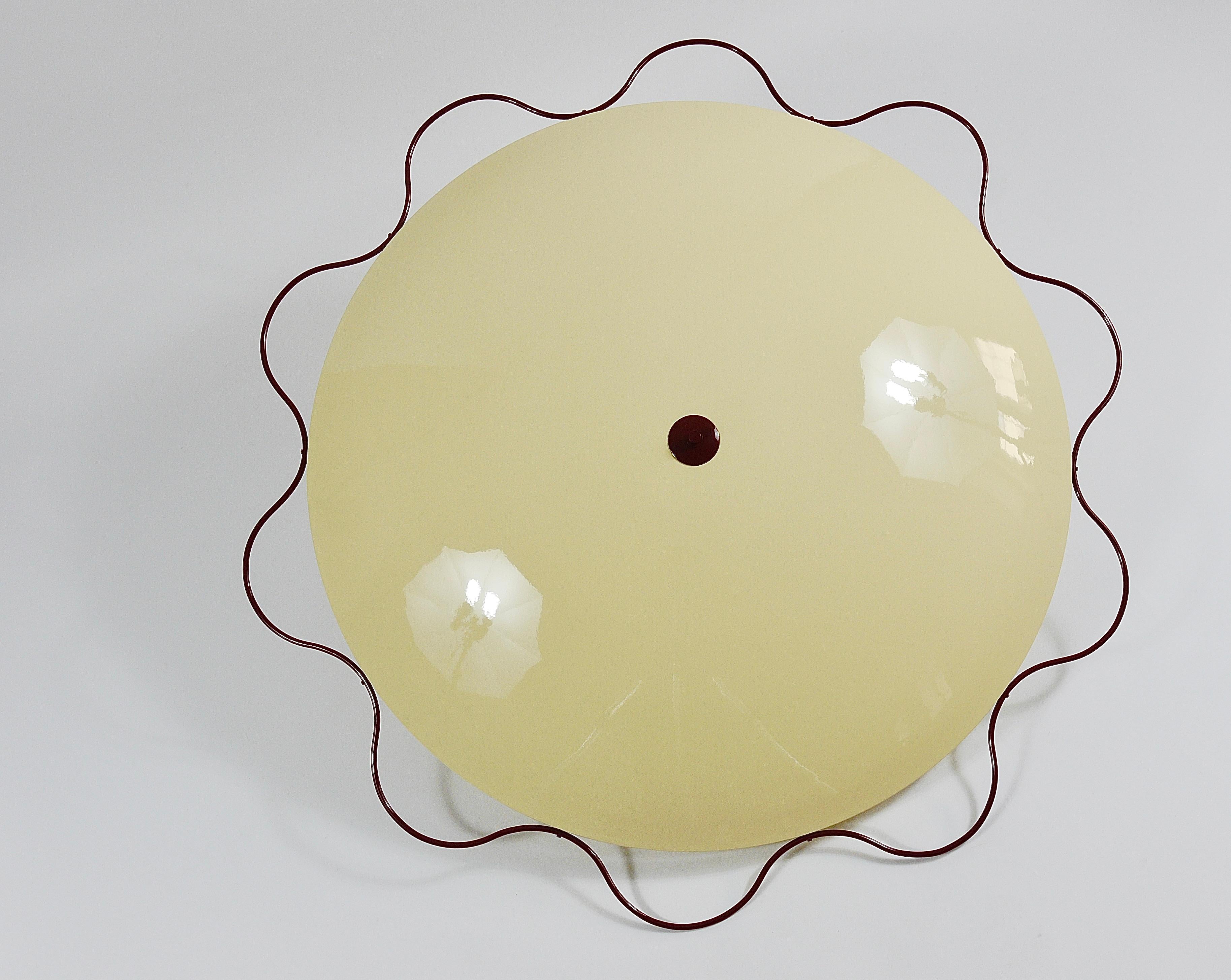 Lámpara de techo empotrable Grand Mid-Century Flush Mount Uplight de Filmcasino Vienna, años 50 13