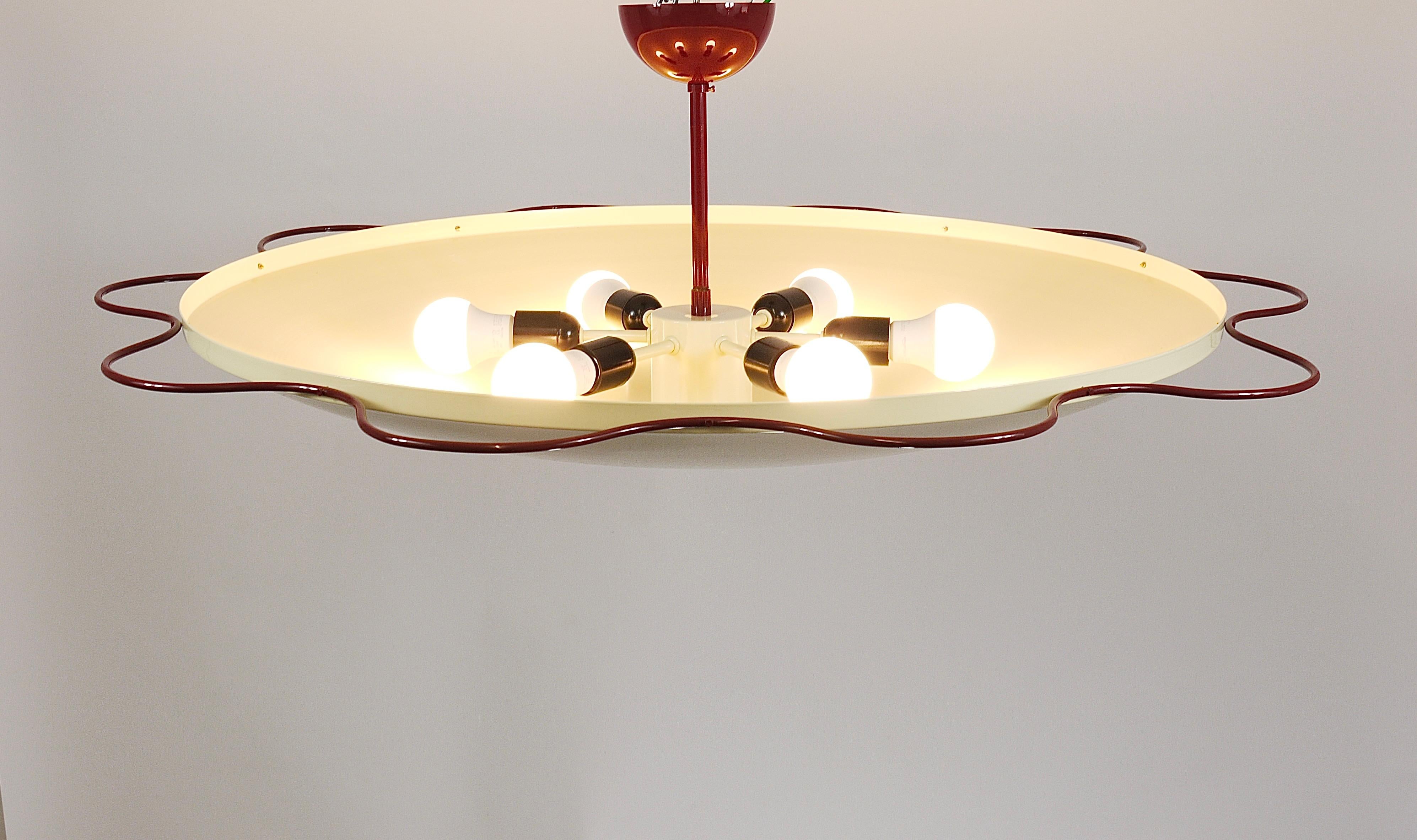 Lámpara de techo empotrable Grand Mid-Century Flush Mount Uplight de Filmcasino Vienna, años 50 14