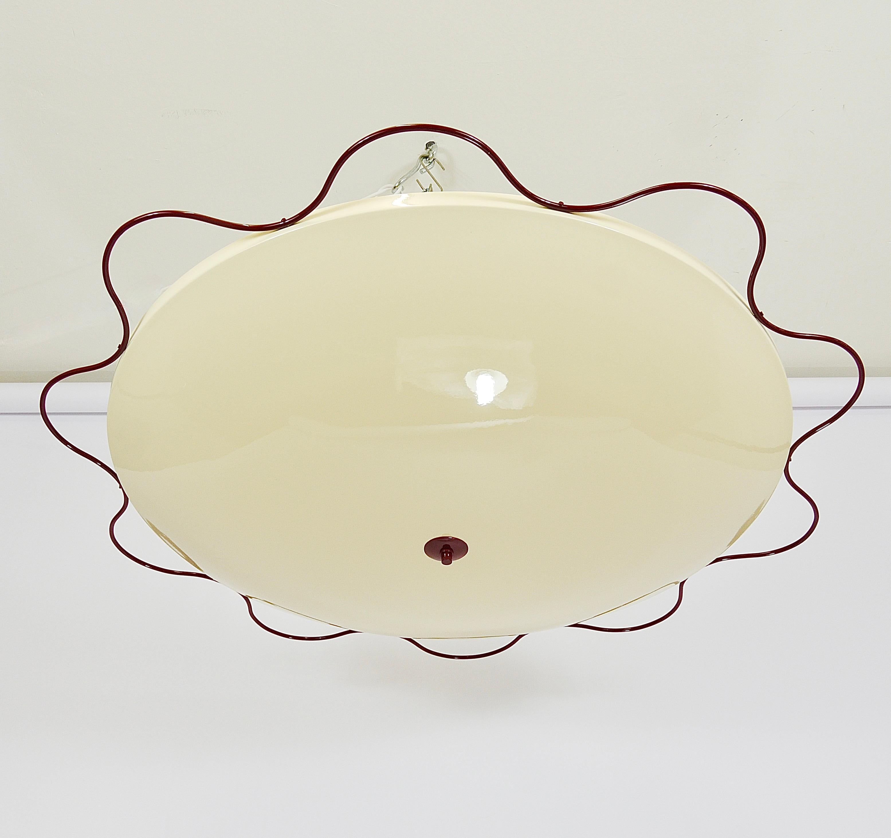 Lámpara de techo empotrable Grand Mid-Century Flush Mount Uplight de Filmcasino Vienna, años 50 siglo XX
