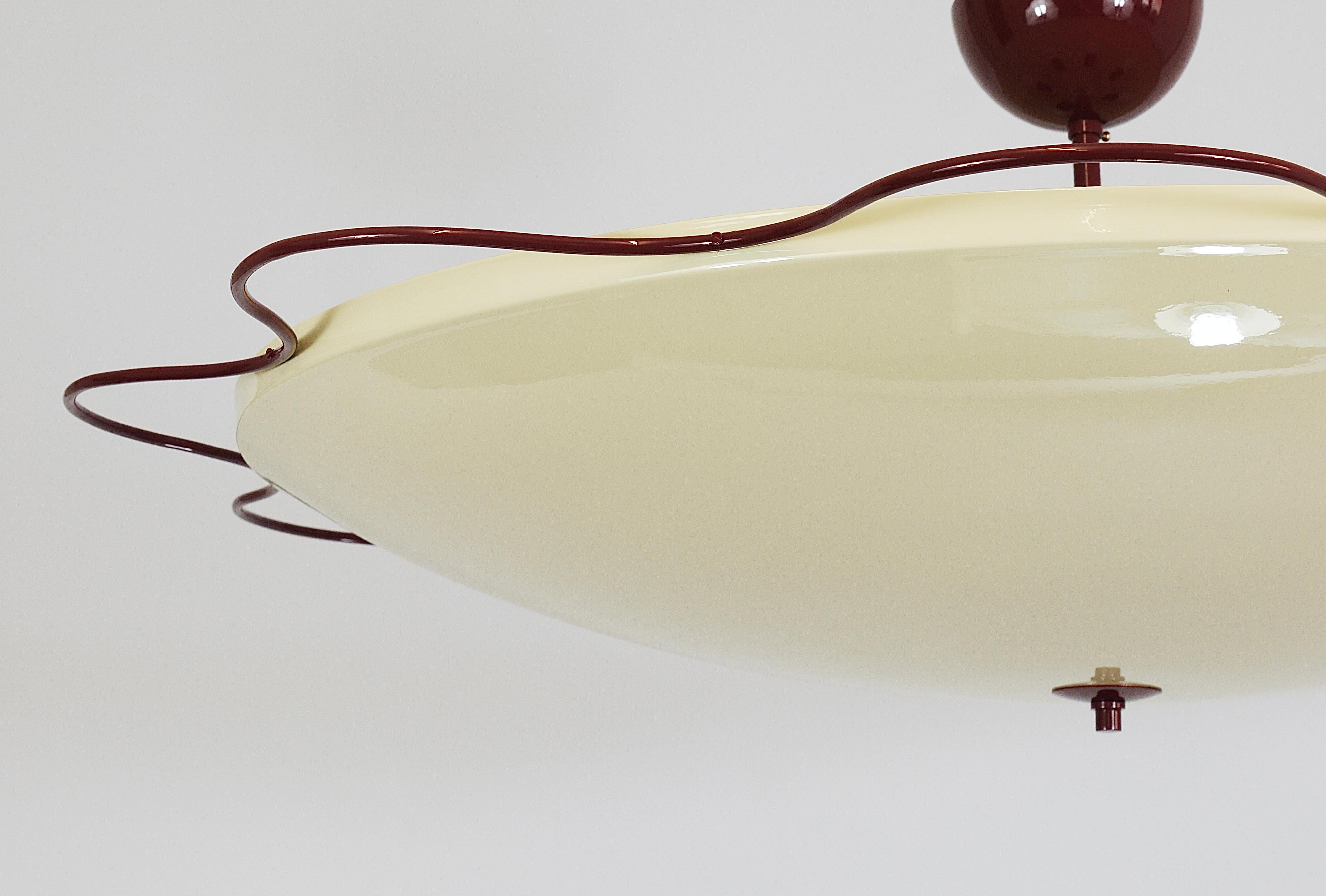Lámpara de techo empotrable Grand Mid-Century Flush Mount Uplight de Filmcasino Vienna, años 50 2