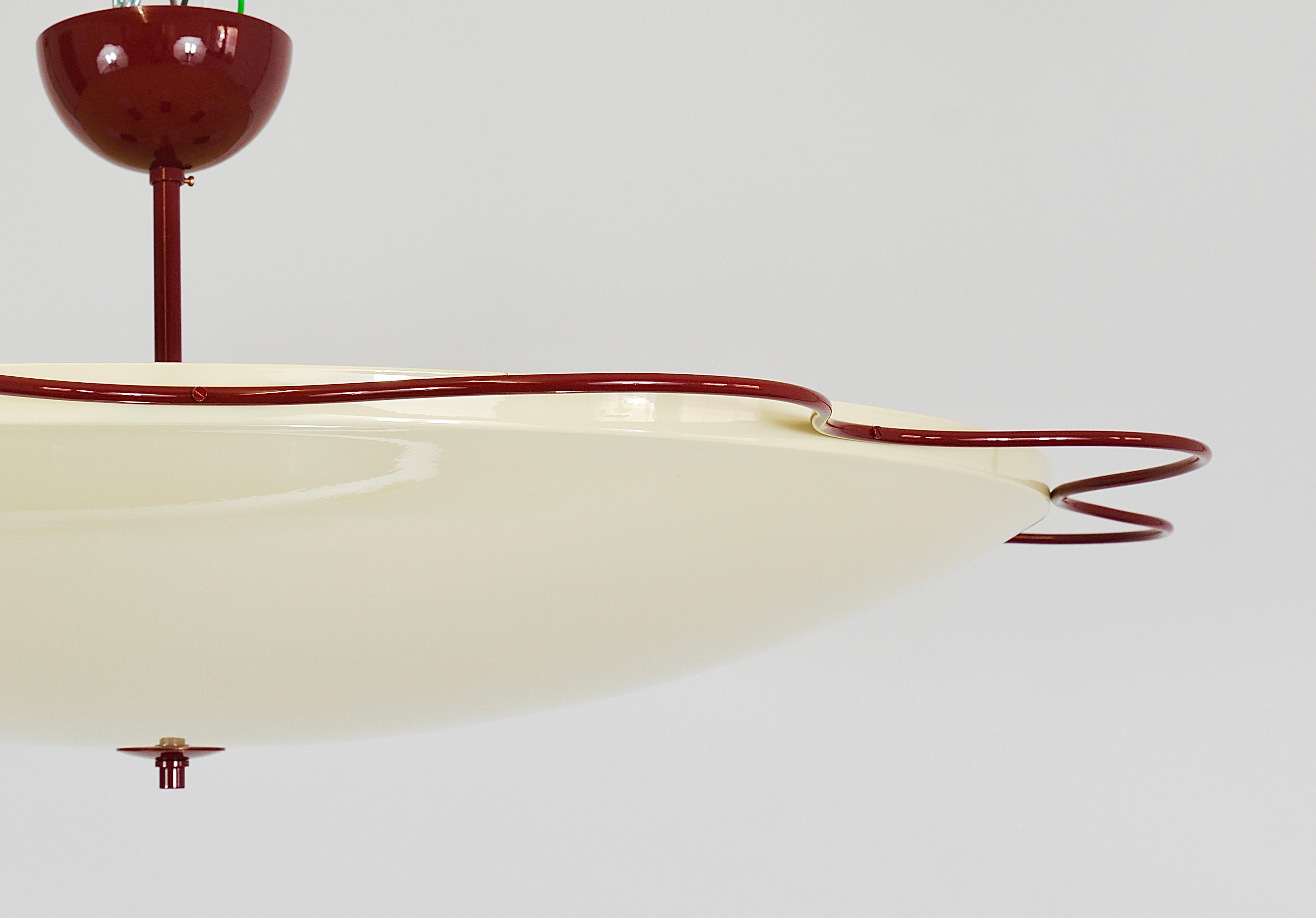 Lampada da soffitto Grand Mid-Century Flush Mount Uplight di Filmcasino Vienna, anni '50 in vendita 3