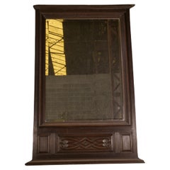 Grand Miroir en chêne massif et verre biseauté par André Le Picard 1950