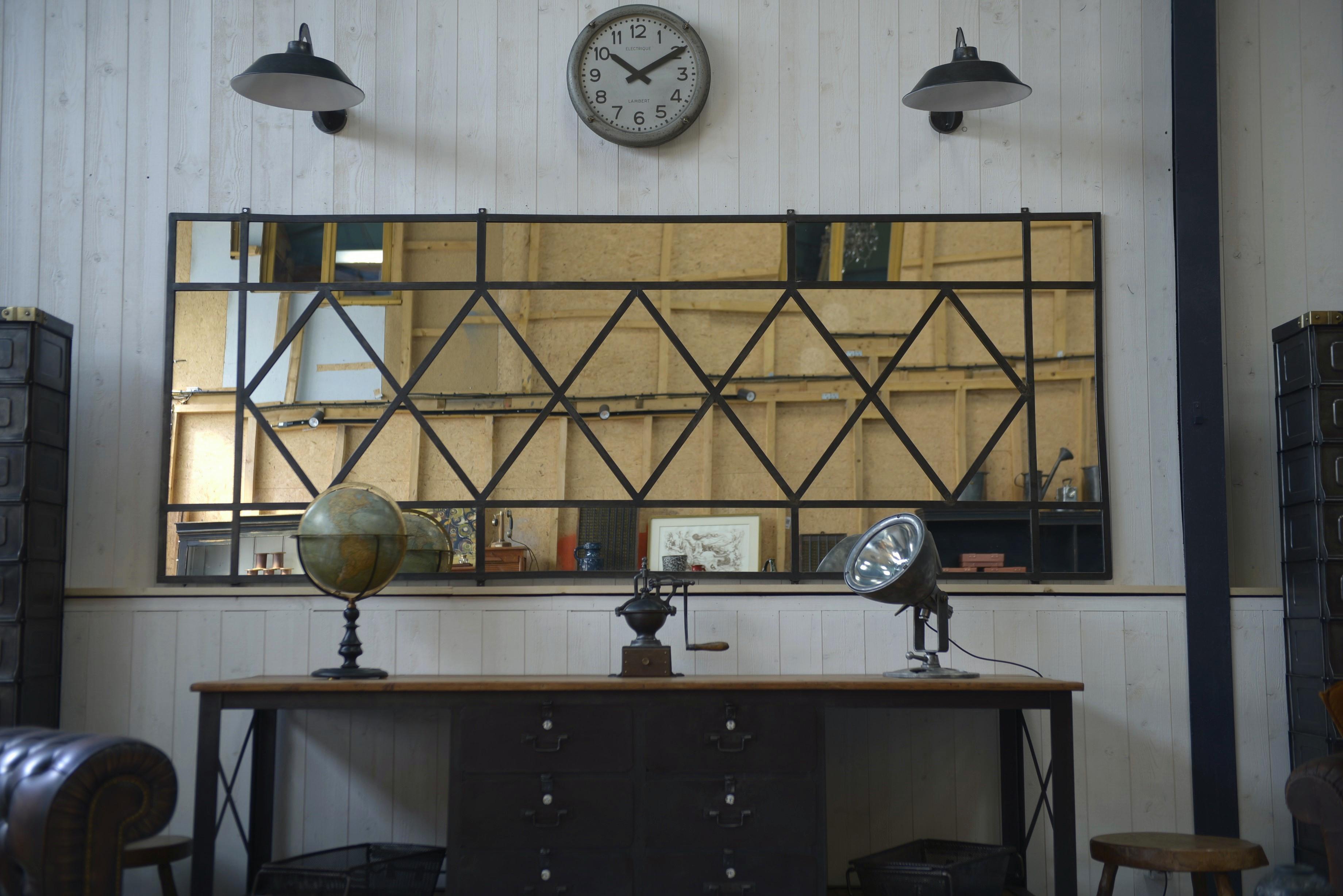 Acciaio Grand miroir industriel 1960 in vendita