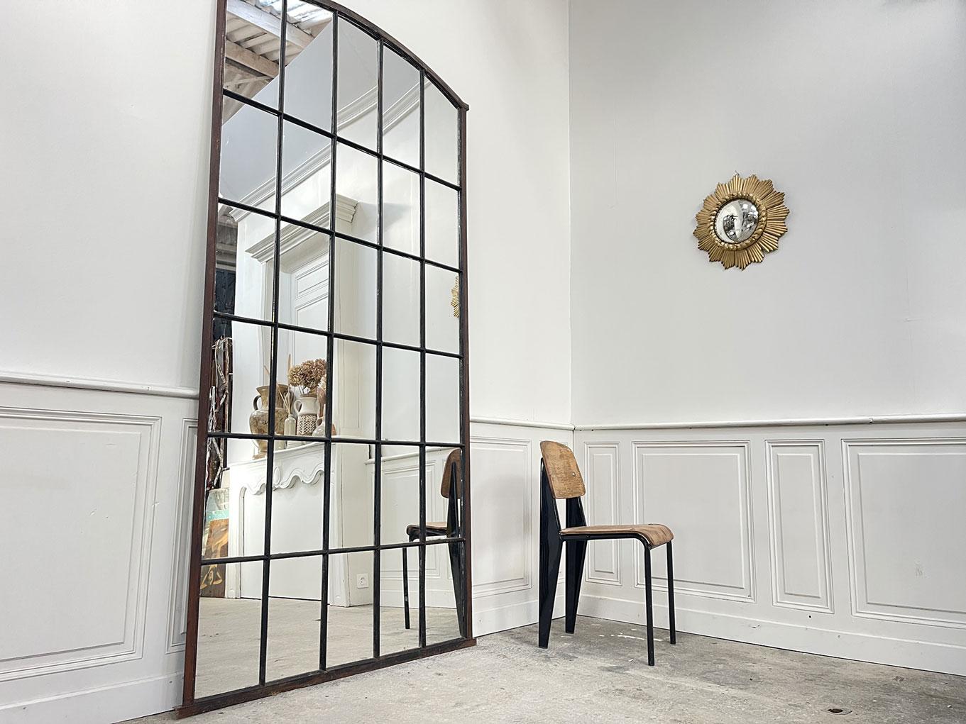 French Grand miroir verrière 1930 For Sale