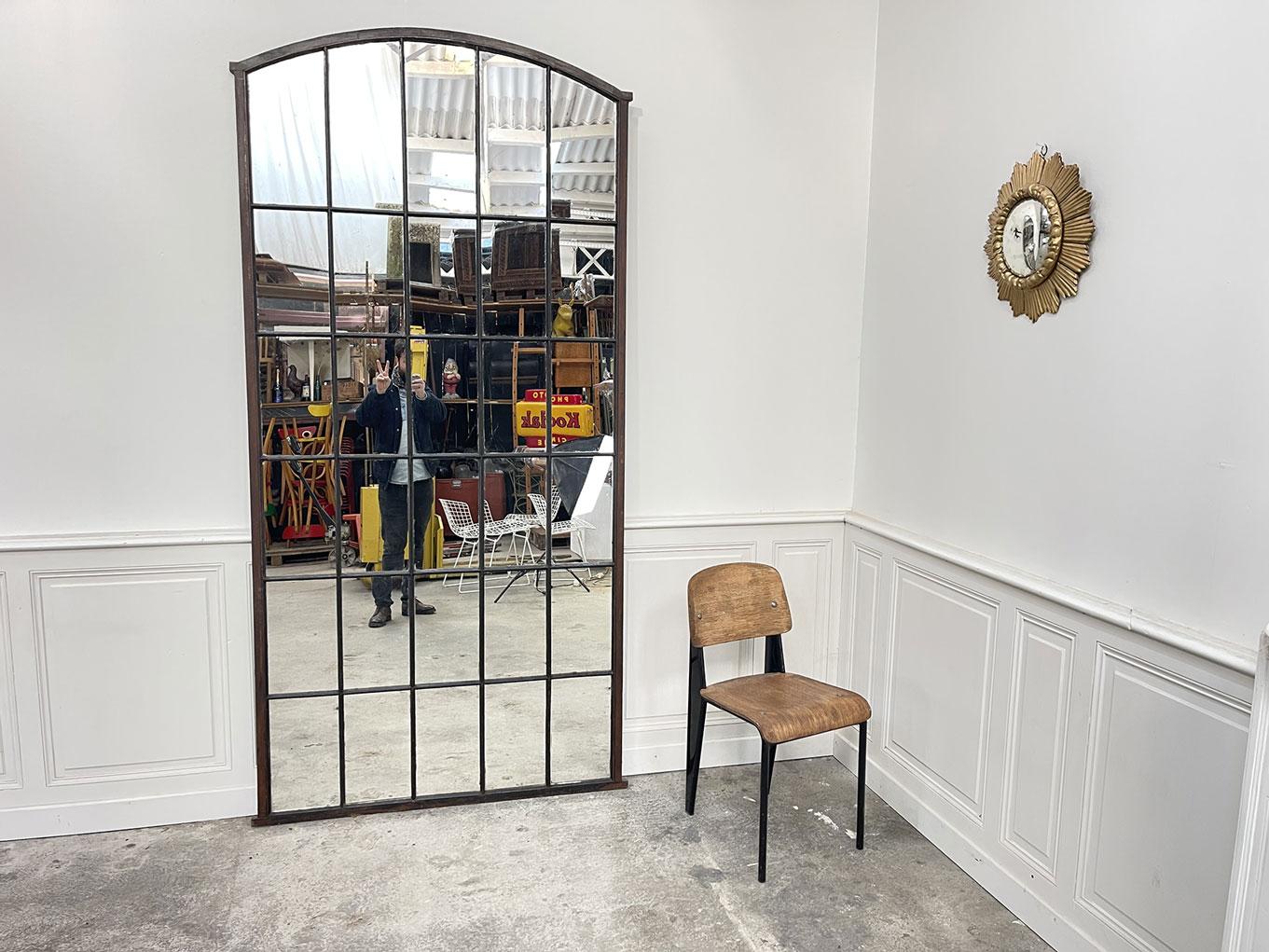 Mid-20th Century Grand miroir verrière 1930 For Sale