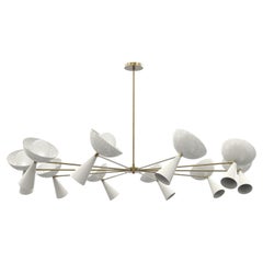Grand Molto 10-Arm Brass & Enamel Chandelier, French Modern, Blueprint Lighting