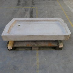 Grand Monumental Hand-Polished Burgundy Limestone Sink, 19th Century